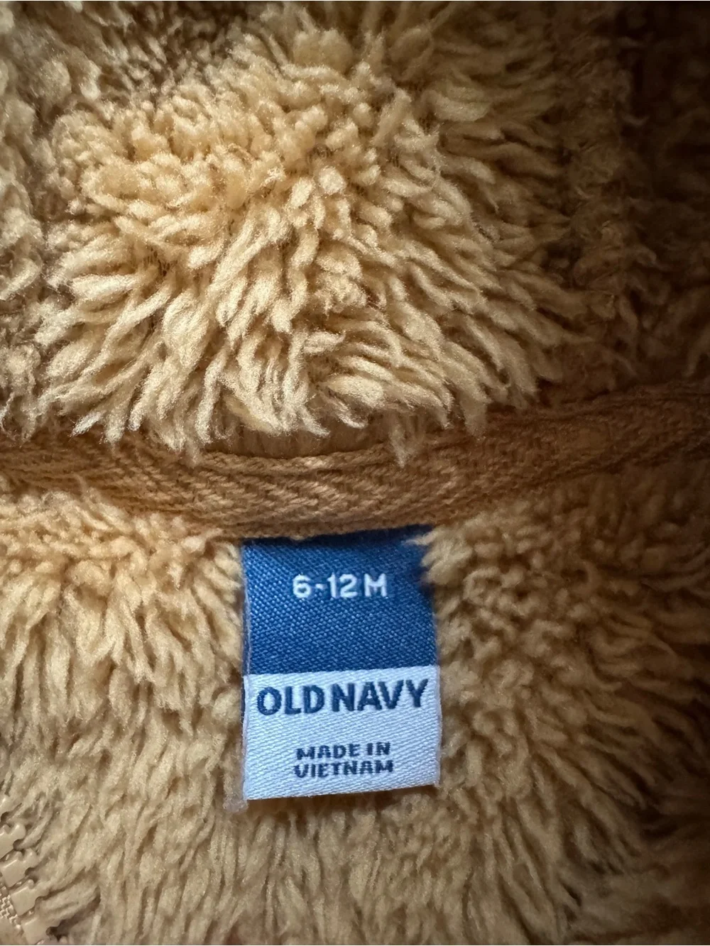 Old Navy Teddy Fleece Hoodie in Camel